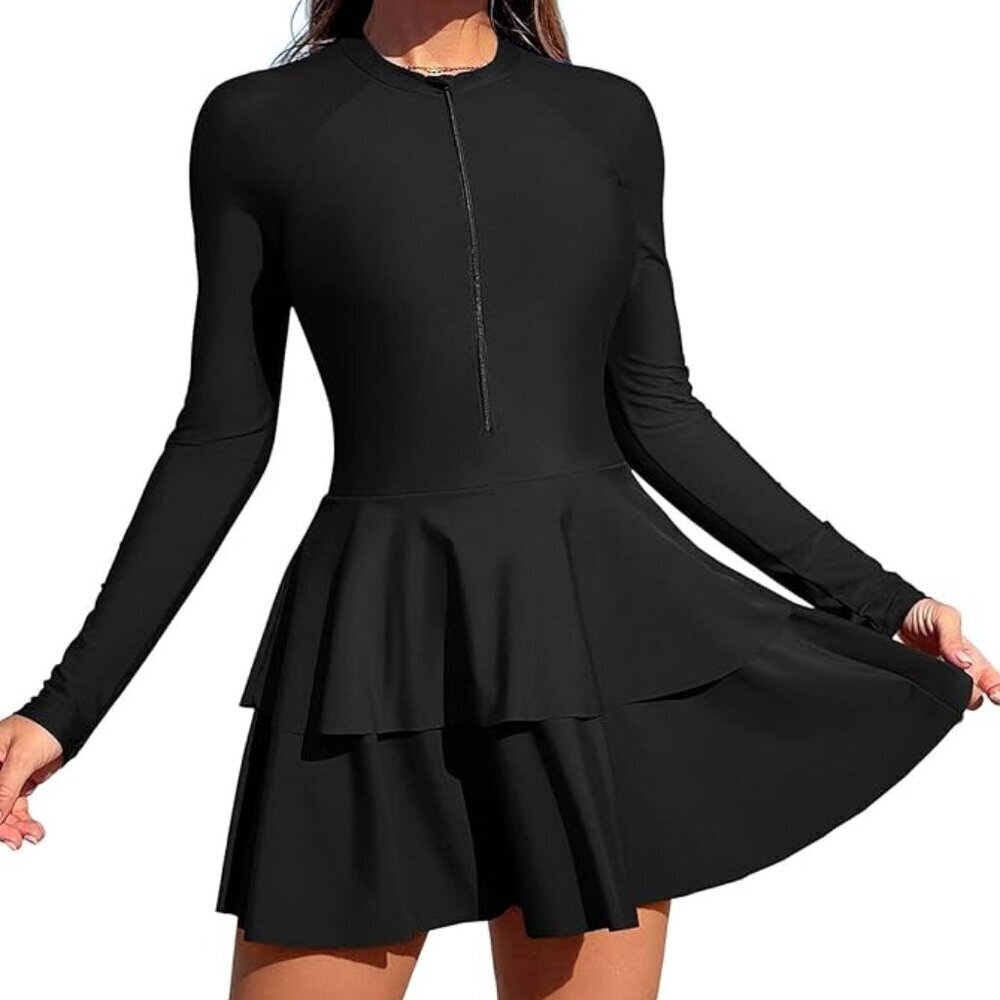 ZAFUL Women's One Piece Rash Guard Long Sleeve Modest Swimsuits